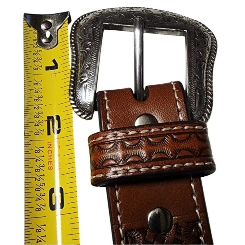 Nocona Embellished Leather Belt 26